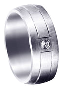 Diamond Mens Wedding Band | 0.05 Carats | Satin Finish (Malik)