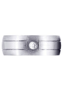 Diamond Mens Wedding Band | 0.05 Carats | Satin Finish (Malik)