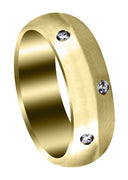 Yellow Gold Diamond Mens Wedding Band | 0.36 Carats | High Polish Finish (Solomon)