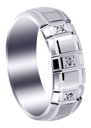 Diamond Unique Mens Wedding Band | 0.5 Carats | Satin / High Polish Finish (Kamden)