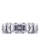 Diamond Unique Mens Wedding Band | 0.5 Carats | Satin / High Polish Finish (Kamden)
