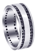 Mens Black Wedding Band | 1.6 Carats | Satin / High Polish Finish (Orion)