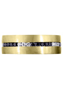 Yellow Gold Diamond Mens Wedding Band | 0.8 Carats | Satin Finish (Pedro)