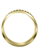 Yellow Gold Diamond Unique Mens Wedding Band | 0.38 Carats | Satin Finish (Muhammad)