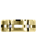 Yellow Gold Diamond Mens Wedding Band | 0.3 Carats | Satin Finish (Skyler)