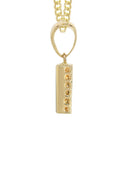 14K Gold Diamond Ladies Initial Pendant and Cuban Chain .50 Carats