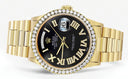 Rolex Day-Date | Presidential | 18K Yellow Gold | Diamond Bezel | Black Diamond Roman Dial