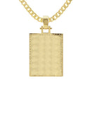 Diamond 10K/14K Yellow Gold Rectangle Picture Pendant Necklace | Appx. 0.60 Carat