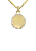 Diamond 10K/14K Yellow Gold Small Round Picture Pendant Necklace | Appx. 0.50 Carat