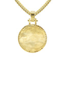 Diamond 10K/14K Yellow Gold Small Round Picture Pendant Necklace | Appx. 0.50 Carat