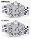 Mens Diamond Rolex Datejust Watch 16200  | 36MM | Fully Iced Out Diamond Roman Dial | Jubilee Band