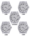 Mens Diamond Rolex Datejust Watch 16200  | 36MM | Fully Iced Out Diamond Roman Dial | Jubilee Band