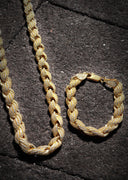 Solid Gold Plated Iced Out Rope Chain & Bracelet ( 10 Mm )