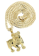 10K Yellow Gold Cuban Chain & Gold Dog Pendant | Appx. 17.2 Grams