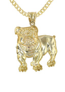 10K Yellow Gold Cuban Chain & Gold Dog Pendant | Appx. 17.2 Grams