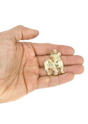 10K Yellow Gold Cuban Chain & Gold Dog Pendant | Appx. 17.2 Grams