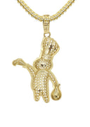 10K Yellow Gold Chain & Cz Pillsbury Doughboy Pendant | Appx. 15.7 Grams