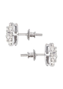 Mens Stud Diamond Earrings | 0.96 Carats 14K White Gold