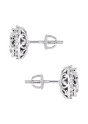 Mens Stud Diamond Earrings | 0.85 Carats 14K White Gold