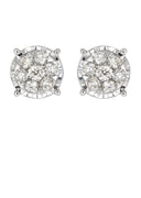 Mens Stud Diamond Earrings | 0.6 Carats 14K White Gold
