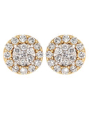 Mens Stud Diamond Earrings | 1.1 Carats 14K Yellow Gold