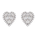 Mens Stud Diamond Earrings | 0.75 Carats 14K White Gold