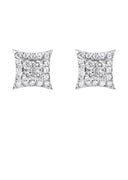Mens Stud Diamond Earrings | 0.54 Carats 14K White Gold