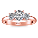 Three Stone Diamond EngagementRing Classic 14K Rose Gold