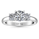 Three Stone Engagement Ring Classic 14K White Gold