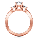 Three Stone Diamond EngagementRing Classic 14K Rose Gold