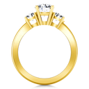 Three Stone Diamond Engagement Ring Classic 14K Yellow Gold
