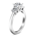 Three Stone Engagement Ring Classic 14K White Gold