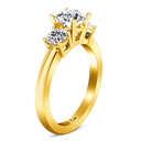 Three Stone Diamond Engagement Ring Classic 14K Yellow Gold