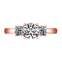 Three Stone Diamond EngagementRing Classic 14K Rose Gold