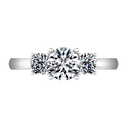 Three Stone Engagement Ring Classic 14K White Gold