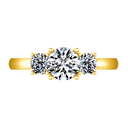 Three Stone Diamond Engagement Ring Classic 14K Yellow Gold