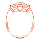 Three Stone Diamond EngagementRing 4 Prong Lattice 14K Rose Gold