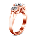 Three Stone Diamond EngagementRing 4 Prong Lattice 14K Rose Gold