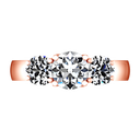 Three Stone Diamond EngagementRing 4 Prong Lattice 14K Rose Gold