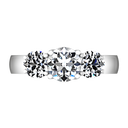 Round Diamond Three Stone Engagement Ring 4 Prong Lattice 14K White Gold