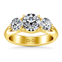 Three Stone Diamond Engagement Ring Charlotte 14K Yellow Gold
