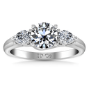 Round Diamond Three Stone Engagement Ring Chantal 14K White Gold