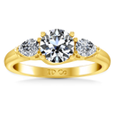 Three Stone Diamond Engagement Ring Chantal 14K Yellow Gold