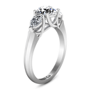 Round Diamond Three Stone Engagement Ring Chantal 14K White Gold