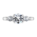 Round Diamond Three Stone Engagement Ring Chantal 14K White Gold