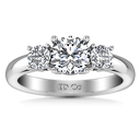 Round Diamond Three Stone Engagement Ring Alexandra 14K White Gold