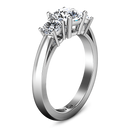 Round Diamond Three Stone Engagement Ring Alexandra 14K White Gold