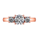 Three Stone Diamond EngagementRing Alexandra 14K Rose Gold