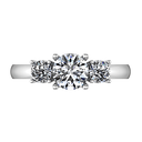 Round Diamond Three Stone Engagement Ring Alexandra 14K White Gold