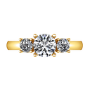 Three Stone Diamond Engagement Ring Alexandra 14K Yellow Gold